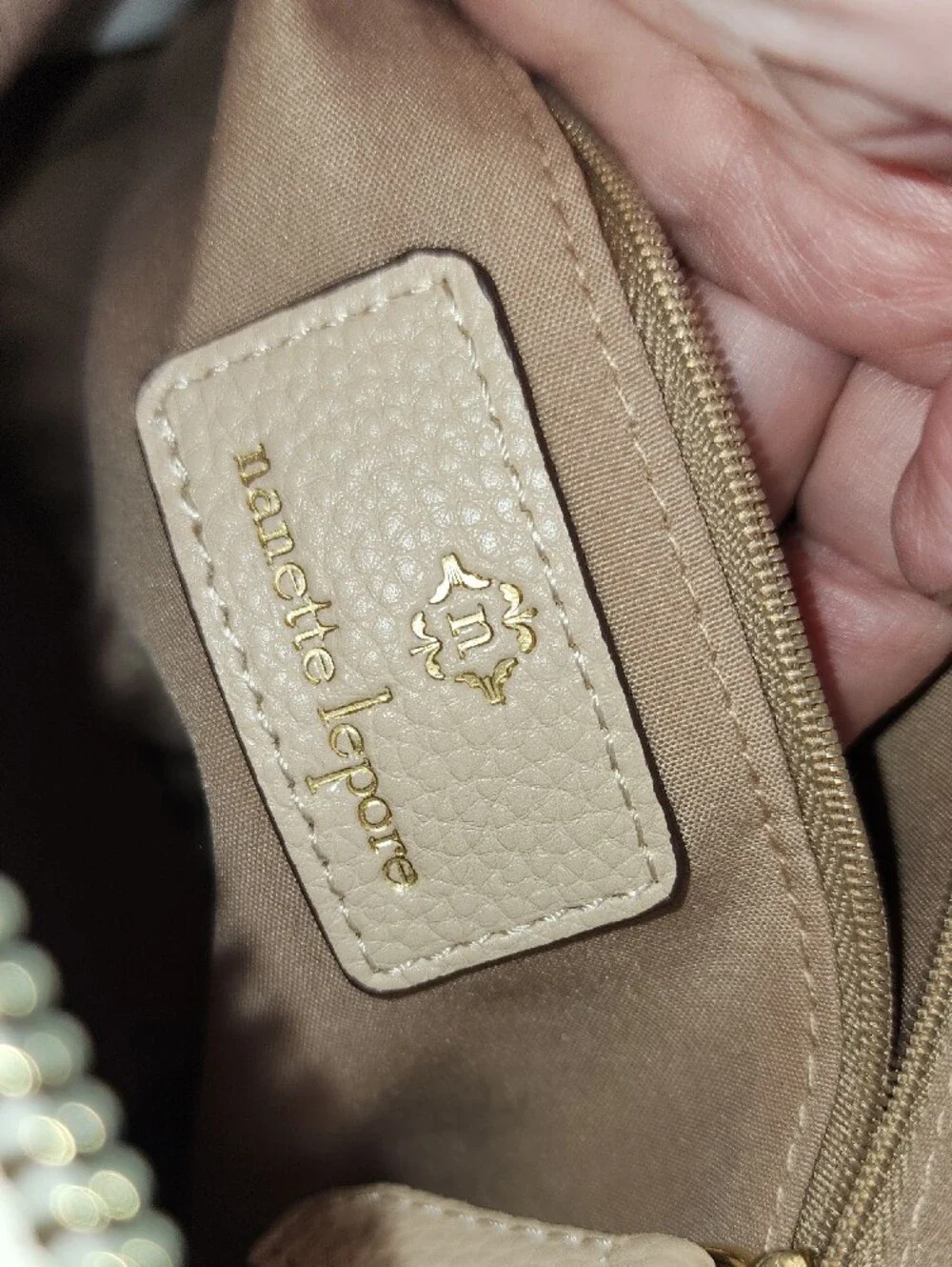 Nanette Lepore Cream and Beige Crossbody Bag